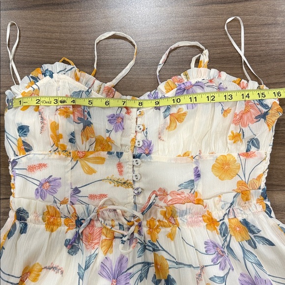 Patrons of Peace Floral Maxi Dress Corset Spaghetti Straps Size M Cottagecore - Picture 5 of 8